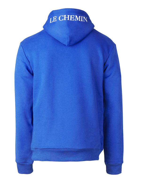 Le Chemin Loose Sweatshirt In Cotton Blue / White